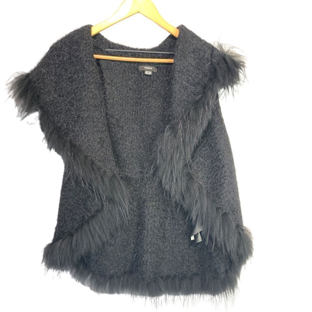 Rudsak raccoon trimmed wool vest